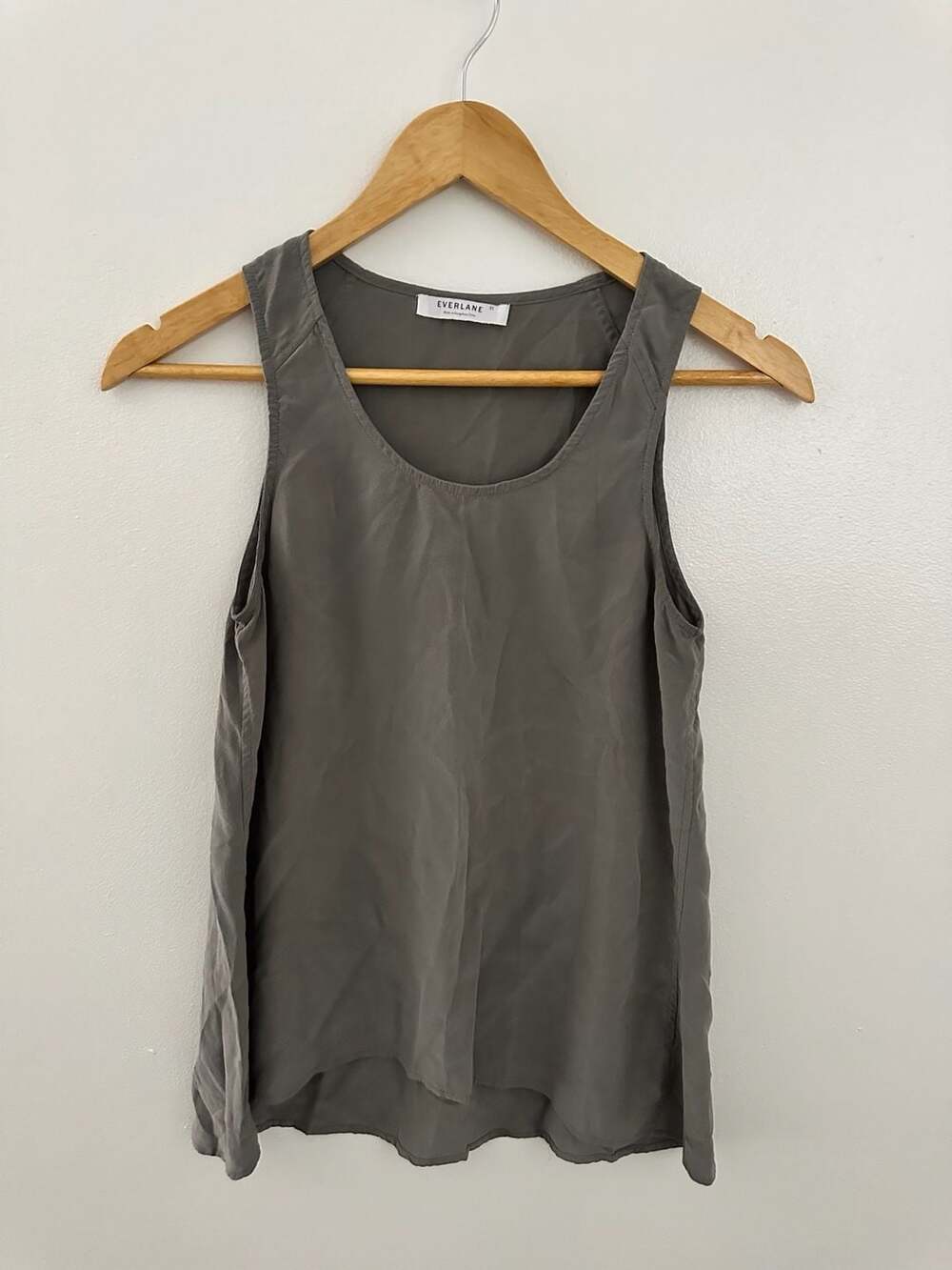 Everlane 100% Silk Sleeveless Tank Top Grey Size XS